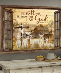 Window Frame The Lambs Of God Be Still & Know That I Am God Canvas Wall Art