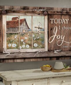 Window Painting Daisy Garden Today I Choose Joy Canvas Wall Art