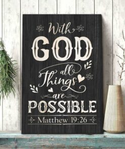 With God All Things Are Possible Matthew 1926 Bible Verse Canvas Art
