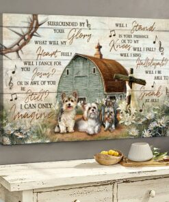 Yorkshire Terrier Wooden Cross Vintage House I Can Only Imagine Canvas Wall Art