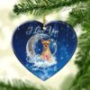 Chihuahua I Love You To The Moon And Back Heart Christmas Ornaments Hanging Decor