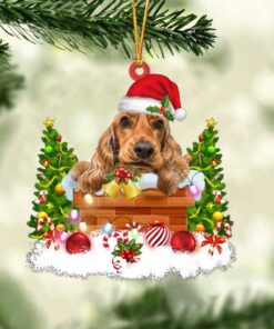 Cocker Spaniel In The Chimney Christmas Ornament Hanging Decor