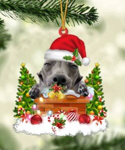 Greyhound In The Chimney Christmas Ornament Hanging Decor