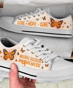 Multiple Sclerosis Shoes With Butterfly Version Low Top Shoes