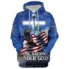 One Nation Under God American Flag Hoodie - 3D Printed Hoodie - Christmas Gift