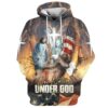 One Nation Under God Hoodie Jesus Eagle American Flag Christian Cross Hoodies - Christmas Gift