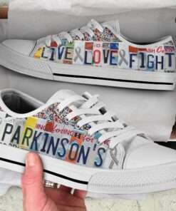 Parkinson's Shoes Live Love Fight License Plates Low Top Shoes Malalan