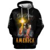Praying Hand Eagle US Flag Christ Cross God Bless America 3D Hoodies - Christmas Gift