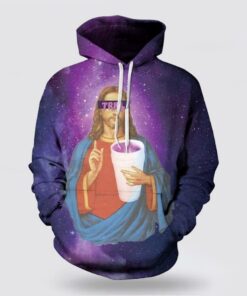 Purple Drank Jesus 3d Hoodies For Women Men - Christmas Gift