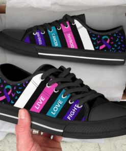 Stylish Thyroid Cancer Plaid Canvas Shoes - Perfect Unisex Gift