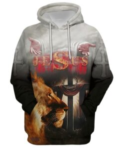 Take My Hand - Jesus The Cross Lion Of Judah Hoodie - 3D Printed Hoodie - Christmas Gift