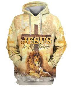 The Hand Of Jesus Lion And Lamb Hoodie Jesus Is My Savior Hoodies Jesus Hoodie - Christmas Gift